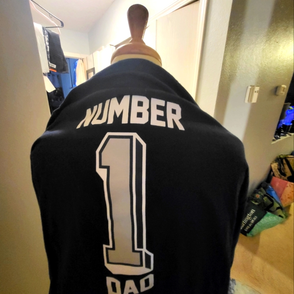 NEW DALLAS COWBOYS LONG SLEEVE DARK BLUE NUMBER 1 DAD T SHIRT